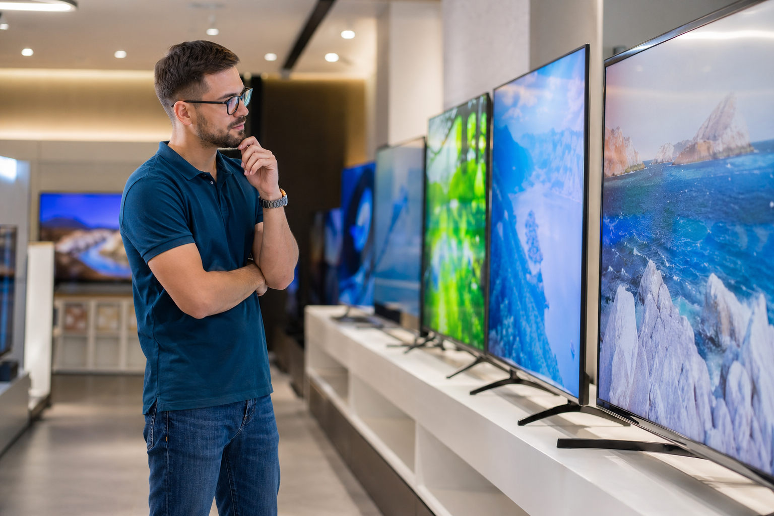 Moderne televisie in een woonkamer
